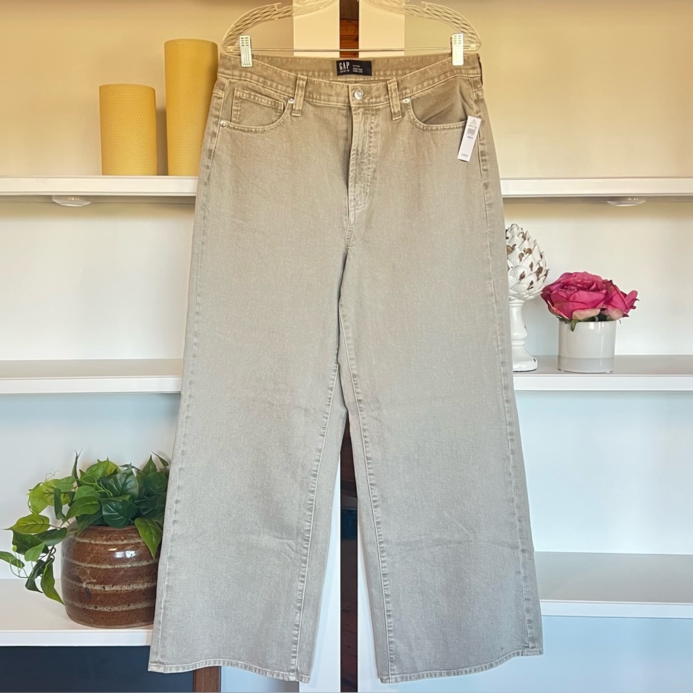 GAP Women’s High Rise Wide Leg Khaki Jeans Pants Size 14 NWT
